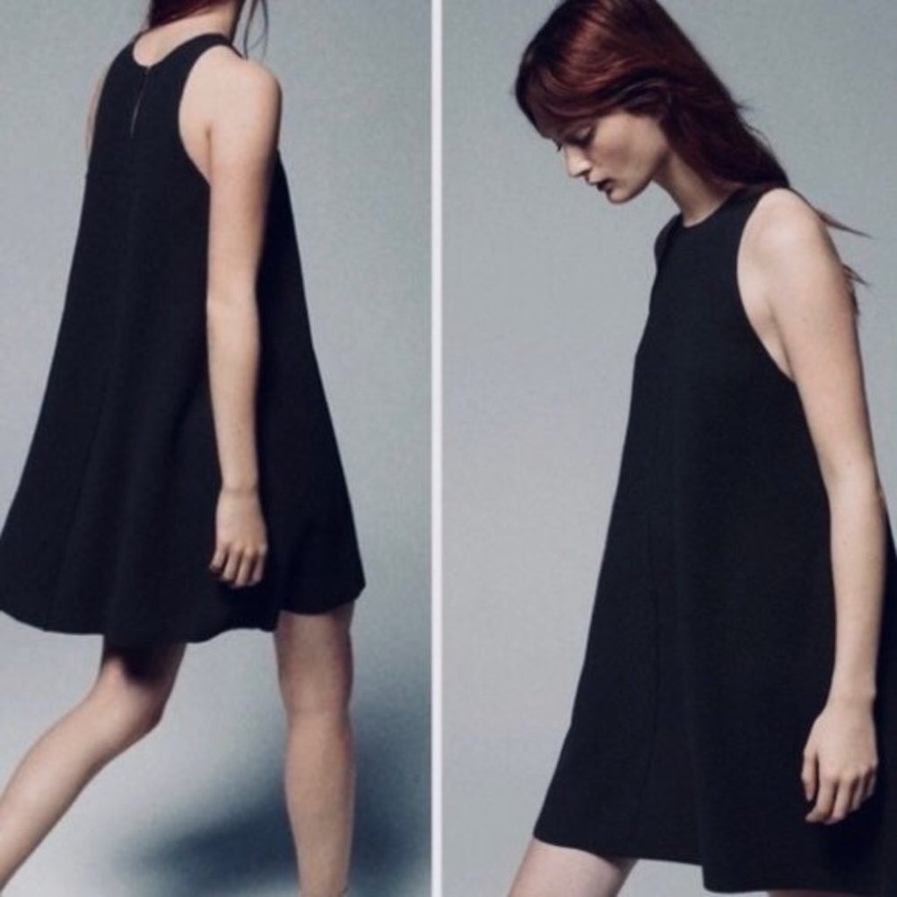 🎉HP!🎉 Aritzia Wilfred 100% Silk Black Tunic Dress - Picture 2 of 9